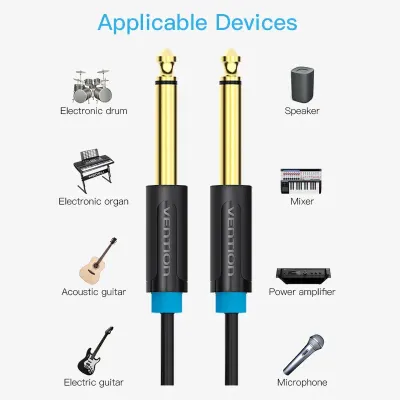 VENTION 6.5mm Male to Male Audio Cable 1M BlackModel # BAABF