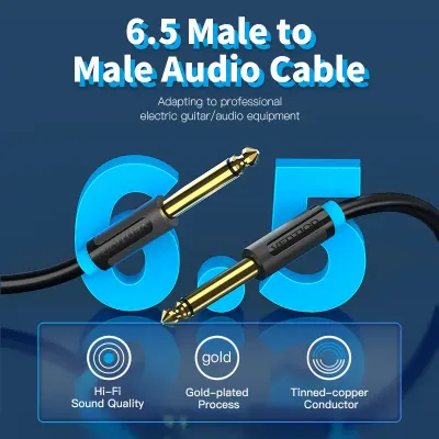 VENTION 6.5mm Male to Male Audio Cable 1M BlackModel # BAABF