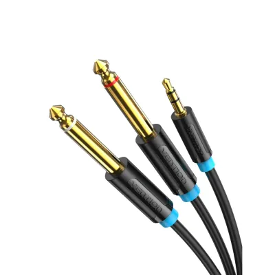 VENTION 3.5mm Male to 2*6.5mm Male Audio Cable 0.5M BlackModel # BACBD