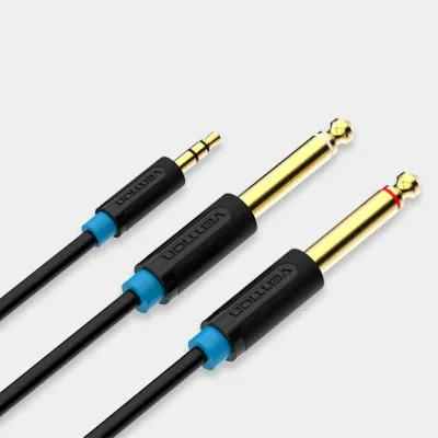 VENTION 3.5mm Male to 2*6.5mm Male Audio Cable 1M BlackModel # BACBF