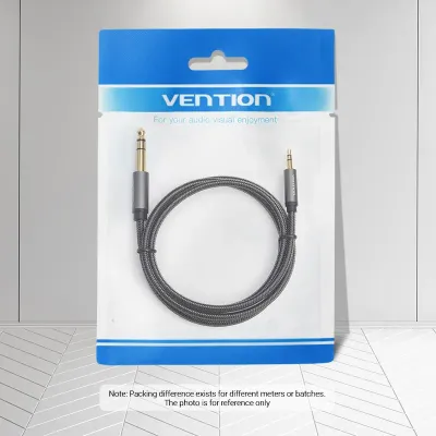 VENTION Nylon Braided 3.5mm Male to 6.5mm Male Audio Cable 1M GrayModel # BAIHF