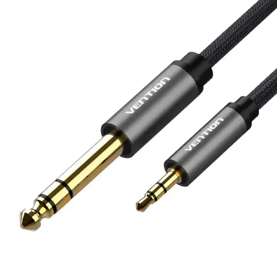 VENTION Nylon Braided 3.5mm Male to 6.5mm Male Audio Cable 1.5M GrayModel # BAIHG