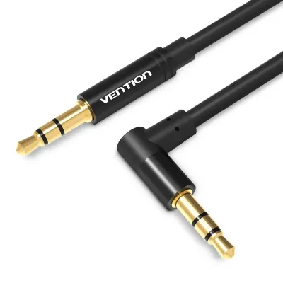 VENTION 3.5mm Male to 90° Male Audio Cable 0.5M Black Metal TypeModel # BAKBD-T