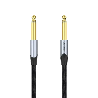 VENTION Cotton Braided 6.5mm Male to Male Audio Cable 0.5M Gray Aluminum Alloy TypeModel # BASHD