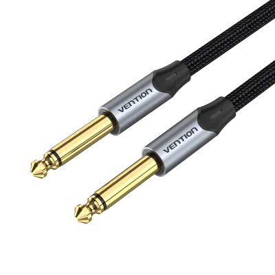 VENTION Cotton Braided 6.5mm Male to Male Audio Cable 0.5M Gray Aluminum Alloy TypeModel # BASHD