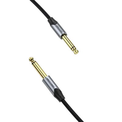 VENTION Cotton Braided 6.5mm Male to Male Audio Cable 0.5M Gray Aluminum Alloy TypeModel # BASHD