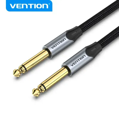 VENTION Cotton Braided 6.5mm Male to Male Audio Cable 0.5M Gray Aluminum Alloy TypeModel # BASHD