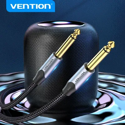 VENTION Cotton Braided 6.5mm Male to Male Audio Cable 0.5M Gray Aluminum Alloy TypeModel # BASHD