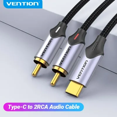 VENTION Cotton Braided TRS 3.5mm Male to 6.5mm Male Audio Cable 0.5M Gray Aluminum Alloy TypeModel # BAUHD