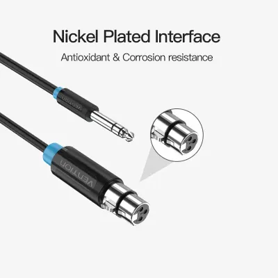 VENTION 6.5mm Male to XLR Female Audio Cable 1M BlackModel # BBEBF