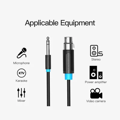 VENTION 6.5mm Male to XLR Female Audio Cable 3M BlackModel # BBEBI