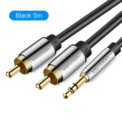 VENTION 3.5mm Male to 2RCA Male Audio Cable 0.5M Black Metal TypeModel # BCFBD