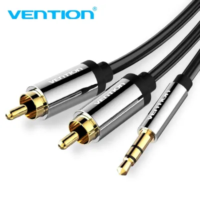 VENTION 3.5mm Male to 2RCA Male Audio Cable 1.5M Black Metal TypeModel # BCFBG