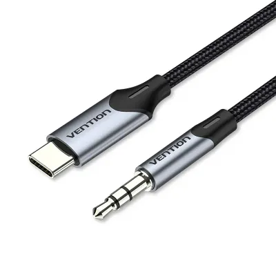 VENTION USB-C Male to 3.5MM Male Cable 1.5M Gray Aluminum Alloy TypeModel # BGKHG