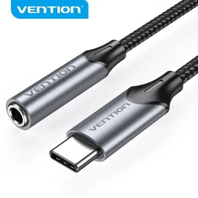 VENTION USB-C Male to 3.5MM Earphone Jack With DAC Adapter 0.1M Gray Aluminum Alloy TypeModel # BGMHA