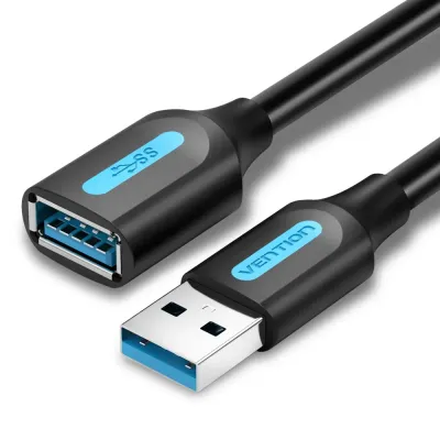 VENTION USB 3.0 A Male to A Female Extension Cable  0.5M Black PVC TypeModel # CBHBD