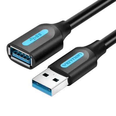 VENTION USB 3.0 A Male to A Female Extension Cable  0.5M Black PVC TypeModel # CBHBD