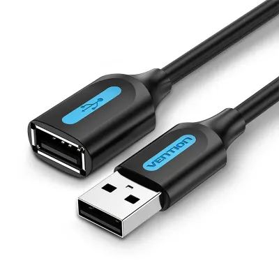 VENTION USB 2.0 A Male to A Female Extension Cable  0.5M Black PVC TypeModel # CBIBD