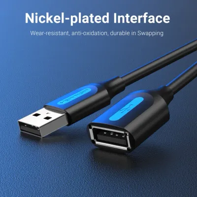 VENTION USB 2.0 A Male to A Female Extension Cable 5M Black PVC TypeModel # CBIBJ