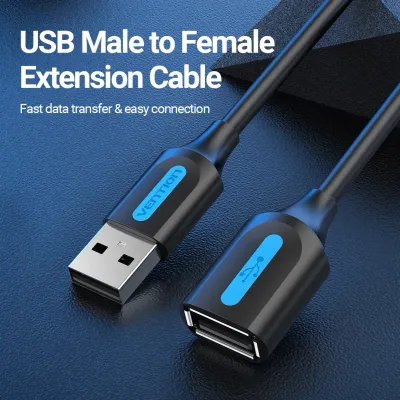 VENTION USB 2.0 A Male to A Female Extension Cable 5M Black PVC TypeModel # CBIBJ