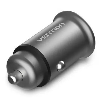 VENTION 25W Dual USB Car Charger (QC3.0+QC3.0) Gray Mini Style Aluminium Alloy TypeModel # CC-85-H