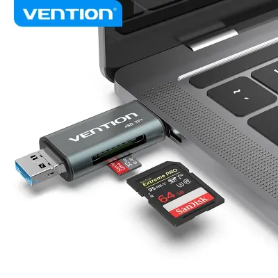 VENTION USB3.0 Multi-function Card Reader Gray Metal TypeModel # CCHH0