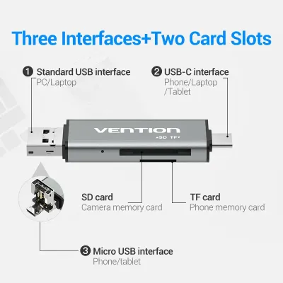 VENTION USB2.0 Multi-function Card Reader GrayModel # CCJH0