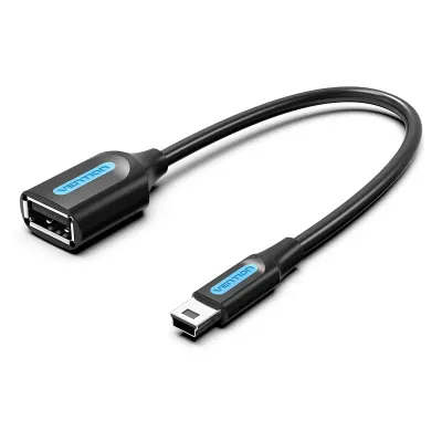 VENTION USB 2.0 Mini-B Male to A Female OTG Cable 0.15M Black PVC TypeModel # CCTBB