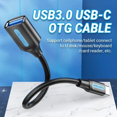 VENTION USB 3.1(Gen 1) C Male to A Female OTG Cable 0.15M Black PVC TypeModel # CCVBB