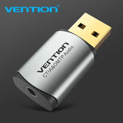 VENTION USB External Sound Card Gray  Metal Type (OMTP-CTIA)Model # CDLH0