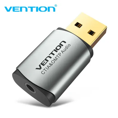 VENTION USB External Sound Card Gray  Metal Type (OMTP-CTIA)Model # CDLH0