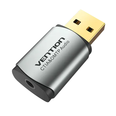 VENTION USB External Sound Card Gray  Metal Type (OMTP-CTIA)Model # CDLH0