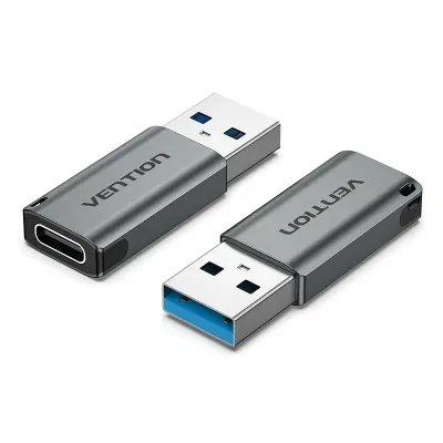 VENTION USB 3.0 Male to USB-C Female Adapter Gray Aluminum Alloy TypeModel # CDPH0