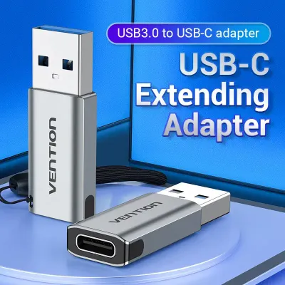 VENTION USB 3.0 Male to USB-C Female Adapter Gray Aluminum Alloy Type X2Model # CDPH0-2