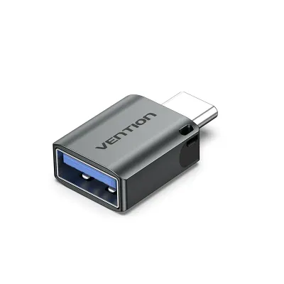 VENTION USB-C Male to USB 3.0 Female OTG Adapter Gray Aluminum Alloy TypeModel # CDQH0