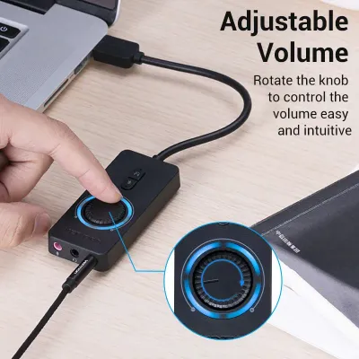 VENTION USB 2.0 External Stereo Sound Adapter with Volume Control 0.5M Black ABS TypeModel # CDRBD