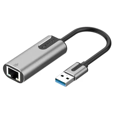 VENTION USB 3.0-A to Gigabit Ethernet Adapter Gray 0.15M Aluminum Alloy TypeModel # CEWHB