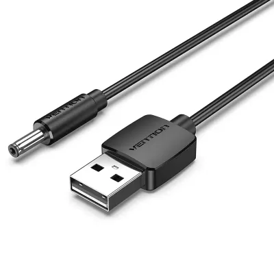 VENTION USB to 3.5mm Barrel Jack 5V DC Power Cable Black 0.5mModel # CEXBD