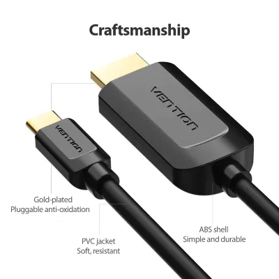 VENTION Type-C to HDMI Cable 1.5M BlackModel # CGUBG