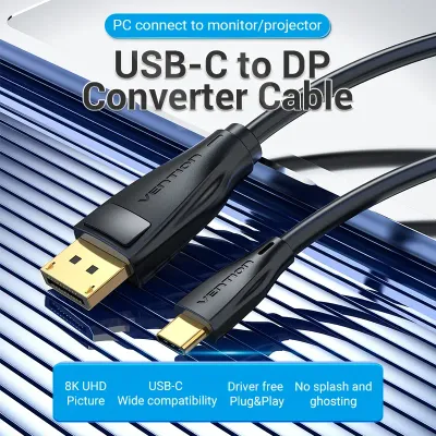 VENTION USB-C to DP Cable 1M BlackModel # CGYBF