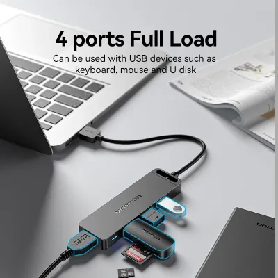 VENTION 4-Port USB 3.0 Hub With Power Supply 1M BlackModel # CHLBF