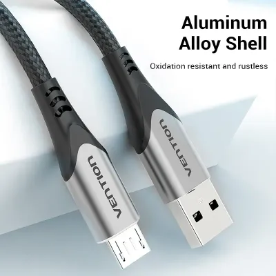 VENTION USB 2.0 to Micro USB Cable 0.5M Gray Aluminum Alloy TypeModel # COAHD