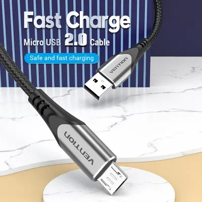 VENTION USB 2.0 to Micro USB Cable 1M Gray Aluminum Alloy TypeModel # COAHF