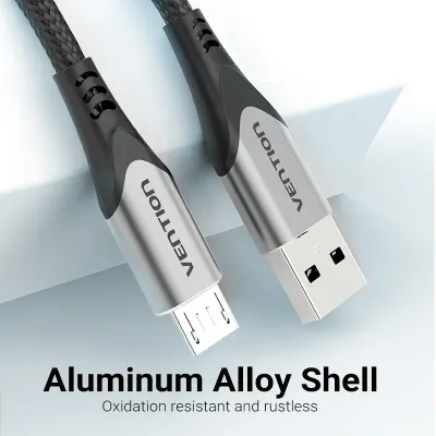 VENTION USB 2.0 to Micro USB Cable 1M Gray Aluminum Alloy TypeModel # COAHF