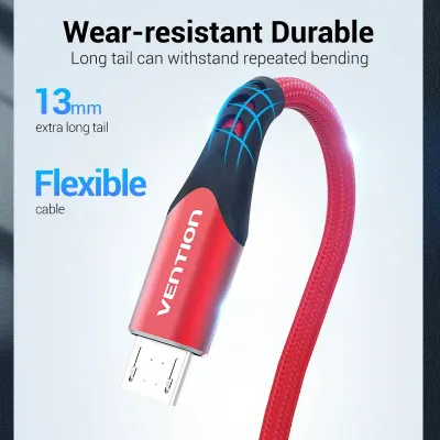 VENTION USB 2.0 to Micro USB Cable 1M Red Aluminum Alloy TypeModel # COARF