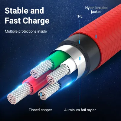 VENTION USB 2.0 to Micro USB Cable 1M Red Aluminum Alloy TypeModel # COARF