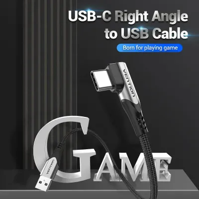 VENTION USB-C Right Angle to USB 2.0-A Cable 1M Gray Aluminum Alloy TypeModel # COEHF