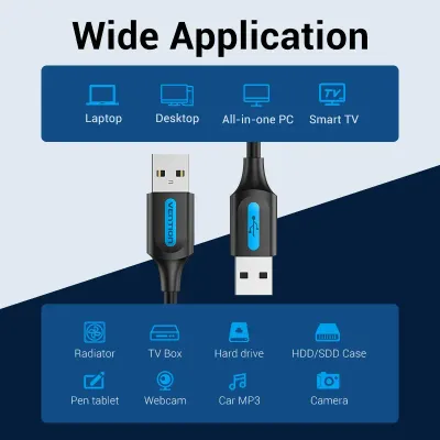 VENTION USB 2.0 A Male to A Male  Cable 0.25M Black PVC TypeModel # COJBC