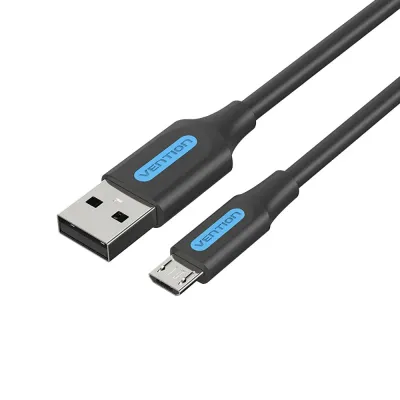 VENTION USB 2.0 A Male to Micro-B Male  Cable 0.25M Black PVC TypeModel # COLBC