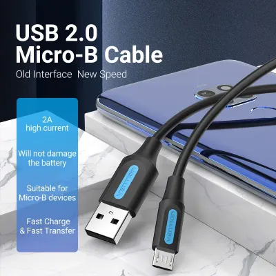 VENTION USB 2.0 A Male to Micro-B Male  Cable 0.25M Black PVC TypeModel # COLBC